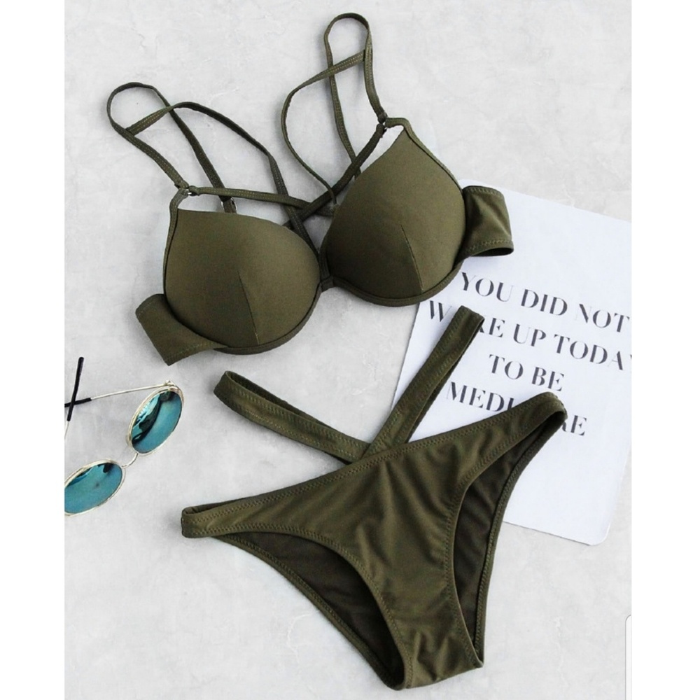 Olive Green Bikini Set